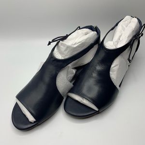 Black leather Nurture sling back chunky heels. Brand new. W10